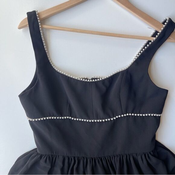 Amanda Uprichard Bijou Imitation Pearl-Trimmed Fit & Flare Minidress M - Picture 6 of 9